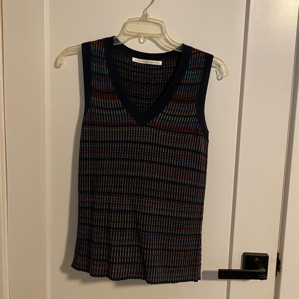 Veronica Beard Navy Multicolor Tank S